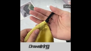 Drawstring design dustbag with twisted rope bright yellow color shiny satin dust bag screen printing