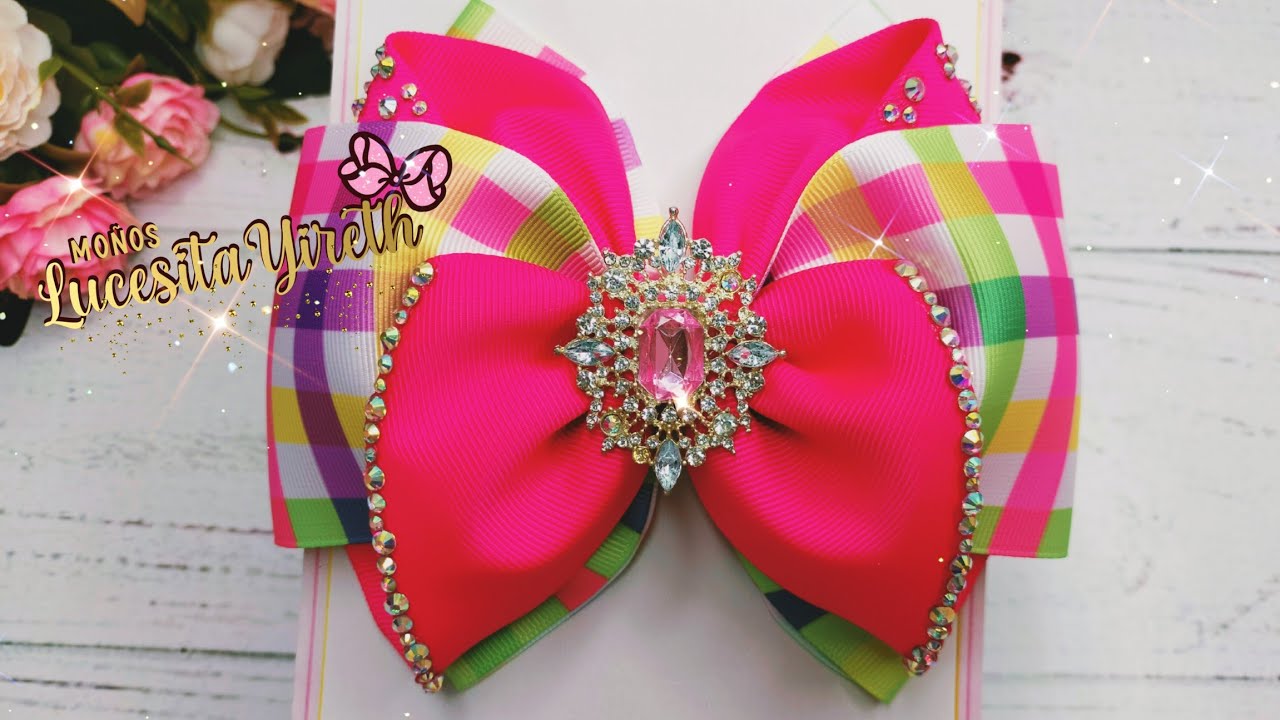 Moño Coqueta con listón de 7.5 CM/3"