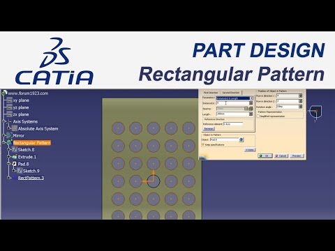 Catia V5 Eğitim&Tutorial (#13) | Part Design | Rectangular Pattern