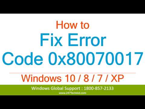 How to Fix Windows Error Code 0x80070017  - Support for Windows Computer (800) 563-5020