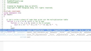 A nested for loop example