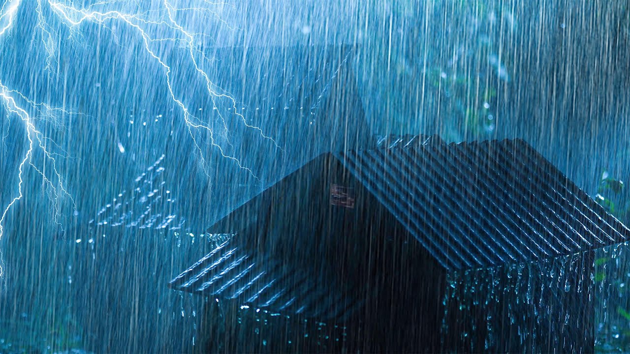 Para dormir al instante con fuertes lluvias y truenos en el techo de ...