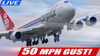 LIVE- STRONG WINDS at CHICAGO O'HARE AIRPORT | SIGHTS and SOUNDS of PURE AVIATION |ORD PLANESPOTTING