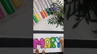 Information Lettering Names In Bubble Letter.🌸✨ #namelettering #shorts #calligraphy Guide
