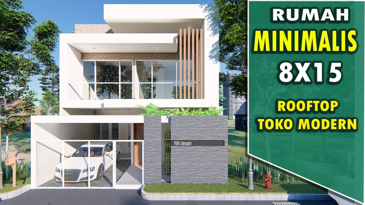Desain Rumah 8x15 2 Lantai Rooftop - YouTube - Denah Rumah Minimalis 8x15 2 Lantai