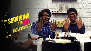 Surviving The Day With Nail Extensions | Ft. Luke & Akshay | Ok Tested