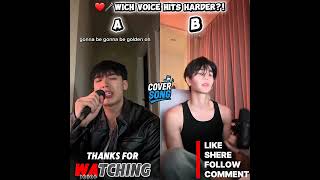 Golden cover , wich voice hits harder?!❤🎤#cover #kpop #coversong #golden #foryou #viral #viralshorts Cover__Song🎶🎼