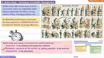Motion Study Techniques of Scientific Management - CBSE Class 12 Business Studies