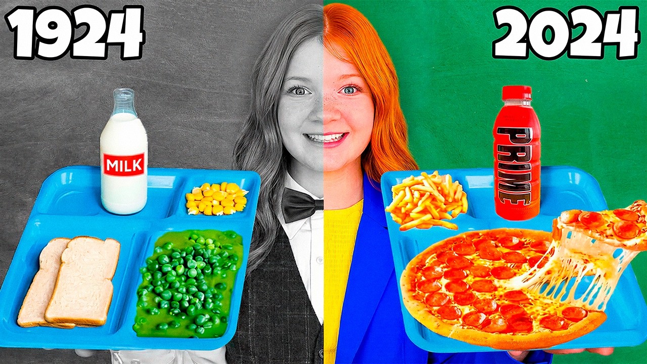 KIDS TRY 100 YEARS OF SCHOOL FOOD! | Not Enough Nelsons