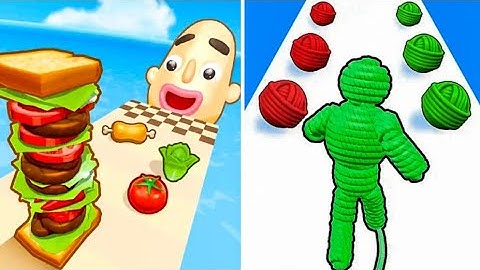 Sandwich Runner & Rope Man Run- All Levels Gameplay Android iOS