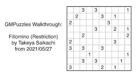 GMPuzzles - 2021/05/27 - Fillomino (Restriction) by Takeya Saikachi