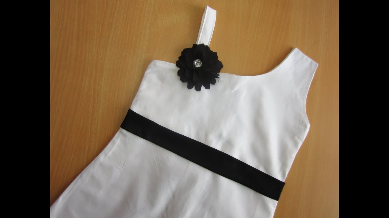 One Strap One Shoulder Frock Aline Dress BABY FROCK 9 STEP BY 