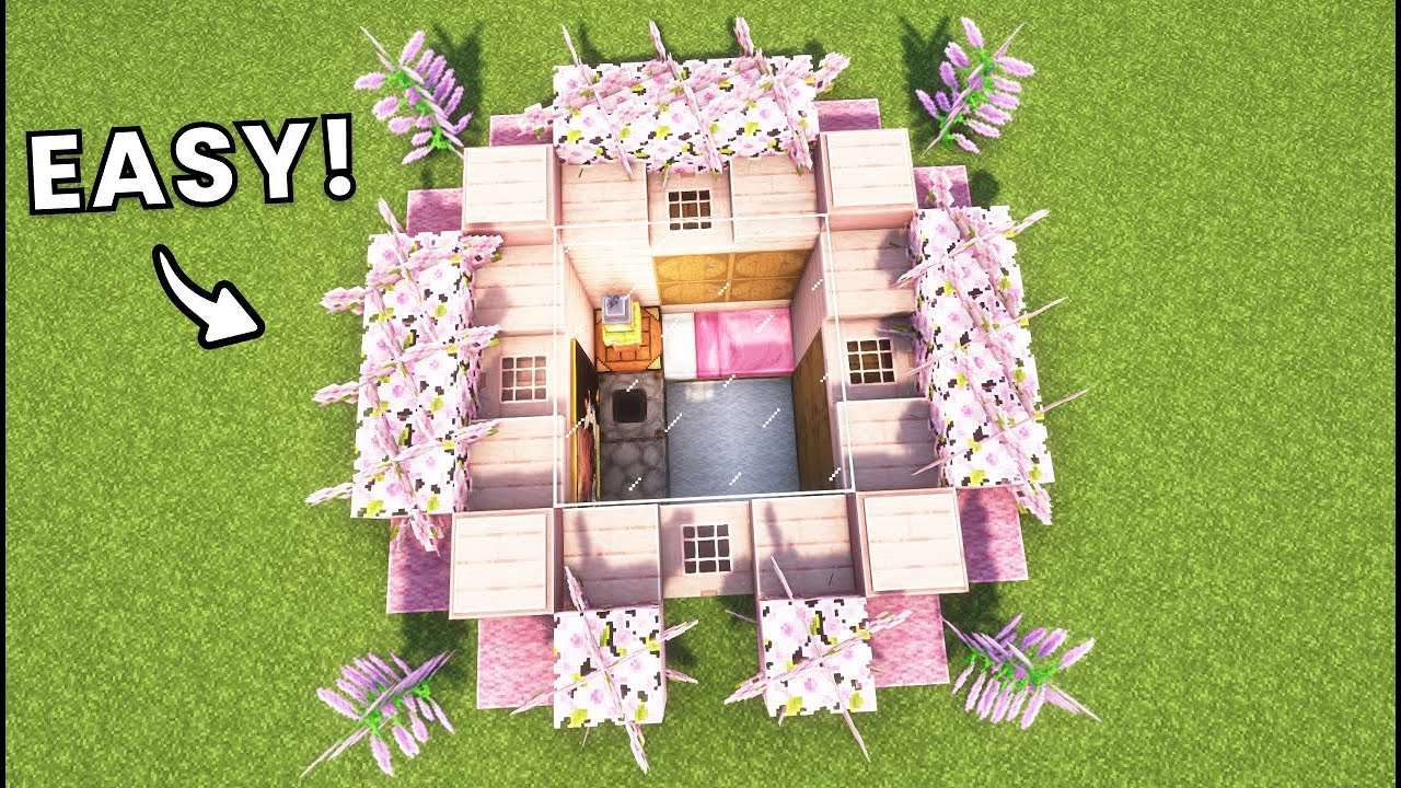 Minecraft I How to Build a Cherry Blossom Underground House !! - YouTube