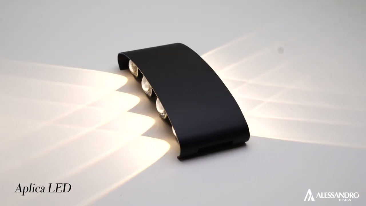 Aplică LED Gina Exterior, 8W, Negru, 3000K