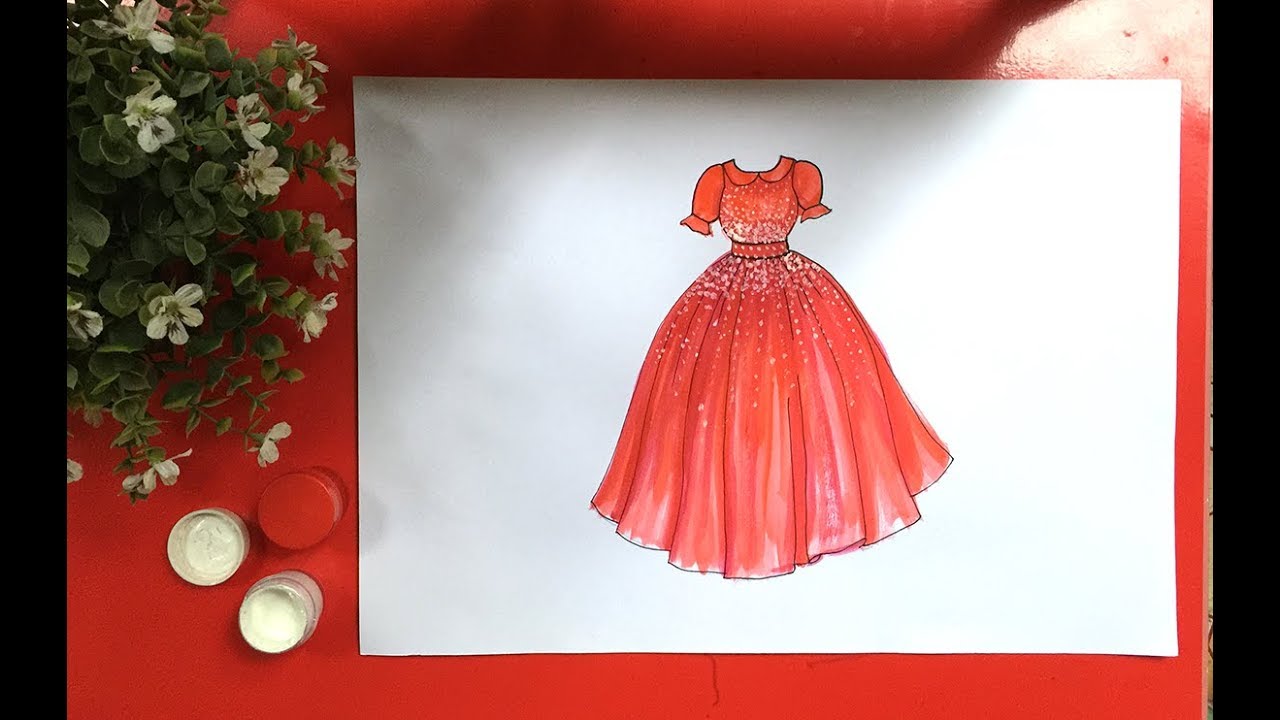 Cách vẽ váy đầm công chúa | Dạy bé học - YouTube