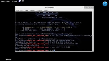 Embedding a #backdoor in a PDF file - #KaliLinux [Adobe Reader Exploit CVE 2010-1240]