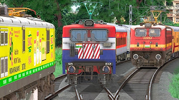 THREE TRAIN CROSSING IN SAME TRACK | BUMPY RAILROAD | Train Simulator | Railworks | NTG GAMING