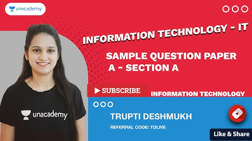 Sample Question Paper A - Section A | Class 10 IT 402 | Database Management | IT | Trupti Ma