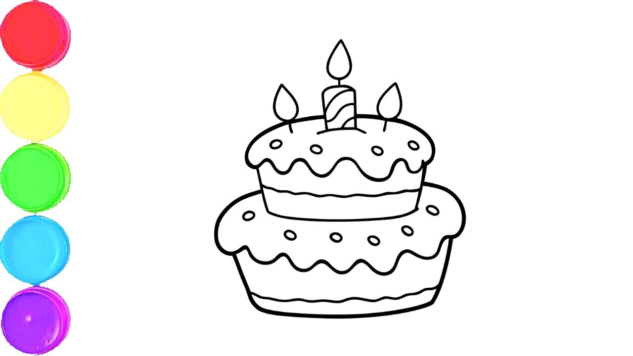 How to Draw Birthday Cake🎂 || Easy Drawing Birthday Cake Step by Step🎈 ...