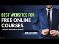 Best Websites for Free Online Courses in 2024  |#free online courses #codetechprofessor.