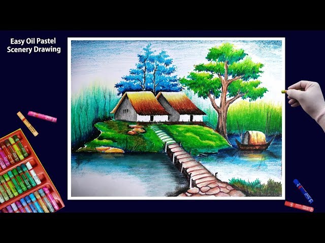 Nature scenery drawing - YouTube