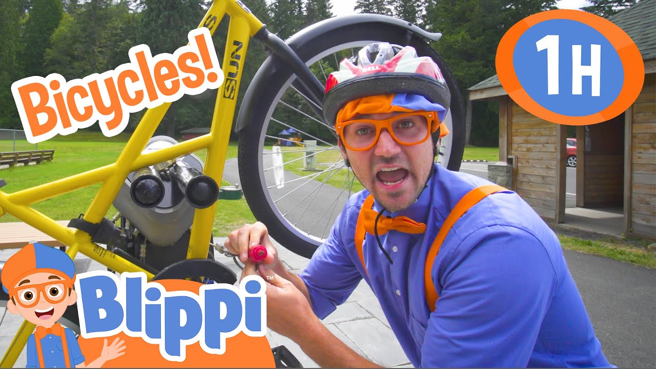 Blippi Explores Tenino City on His Bicycle 1 HOUR BEST OF BLIPPI