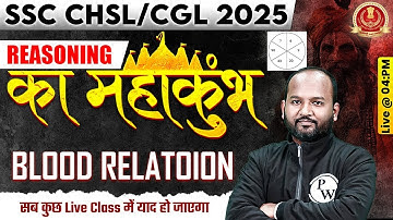 SSC CGL/ CHSL 2025 | BLOOD RELATION REASONING | SSC CHSL/CGL REASONING CLASS | BY PULKIT SIR