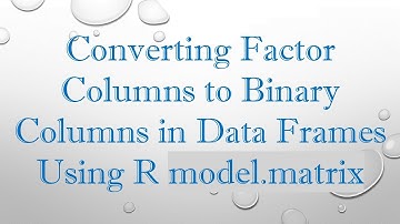 Converting Factor Columns to Binary Columns in Data Frames Using R model.matrix