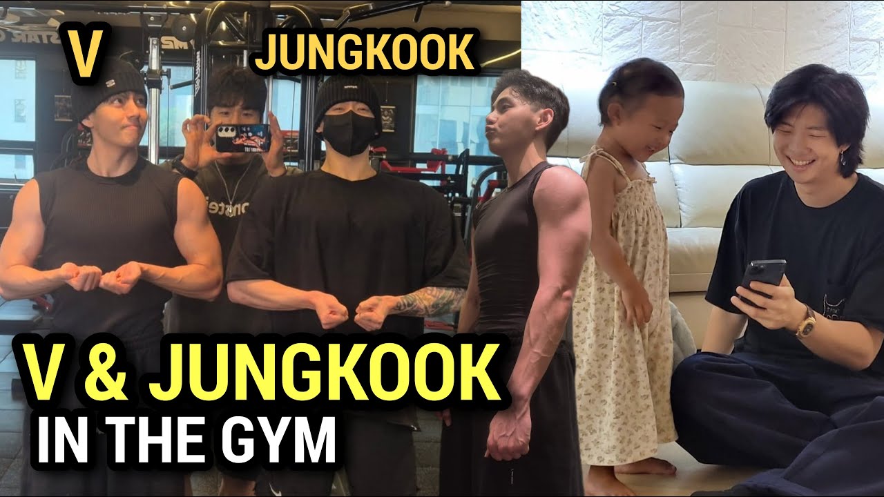BTS Taehyung & JUNGKOOK working out together in Gym! RM new song - YouTube