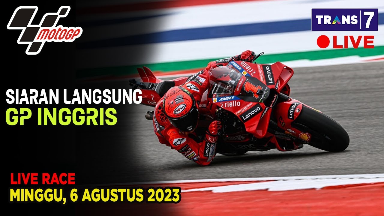 JADWAL SIARAN LANGSUNG RACE MOTO GP SERI 9 2023 GP INGGRIS LIVE TRANS 7