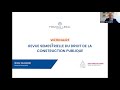 Webinaire  revue semestrielle sur la construction publique  fiducial legal by lamy