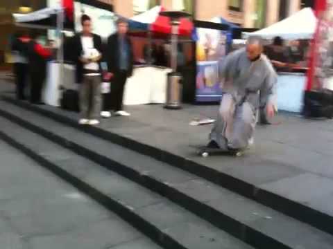 Jump by real skateboarding monk - YouTube
