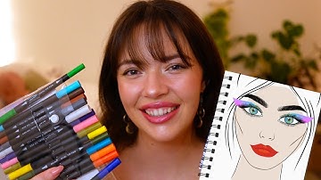 ASMR Sketching and Coloring You (makeup, posing, personal attention)