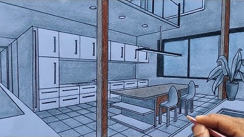 How to Draw a Kitchen in Two-Point Perspective Step by Step