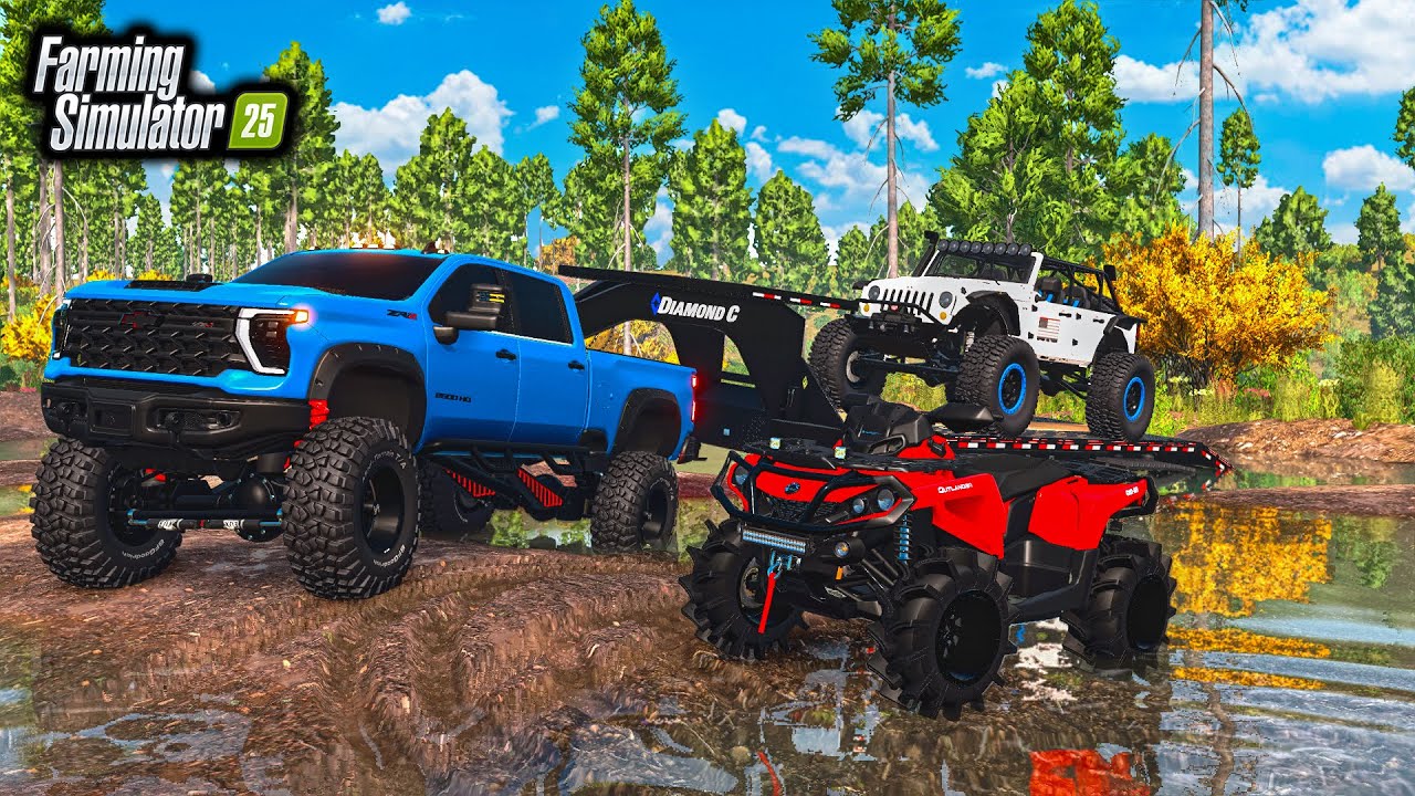 LUXURY MUDDING TRIP! LIFTED TRUCKS GET STUCK DEEP | FS25 - YouTube