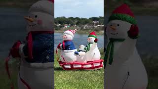2010 Snowman Tinsel Sled #gemmy #airblown #christmas #snowman