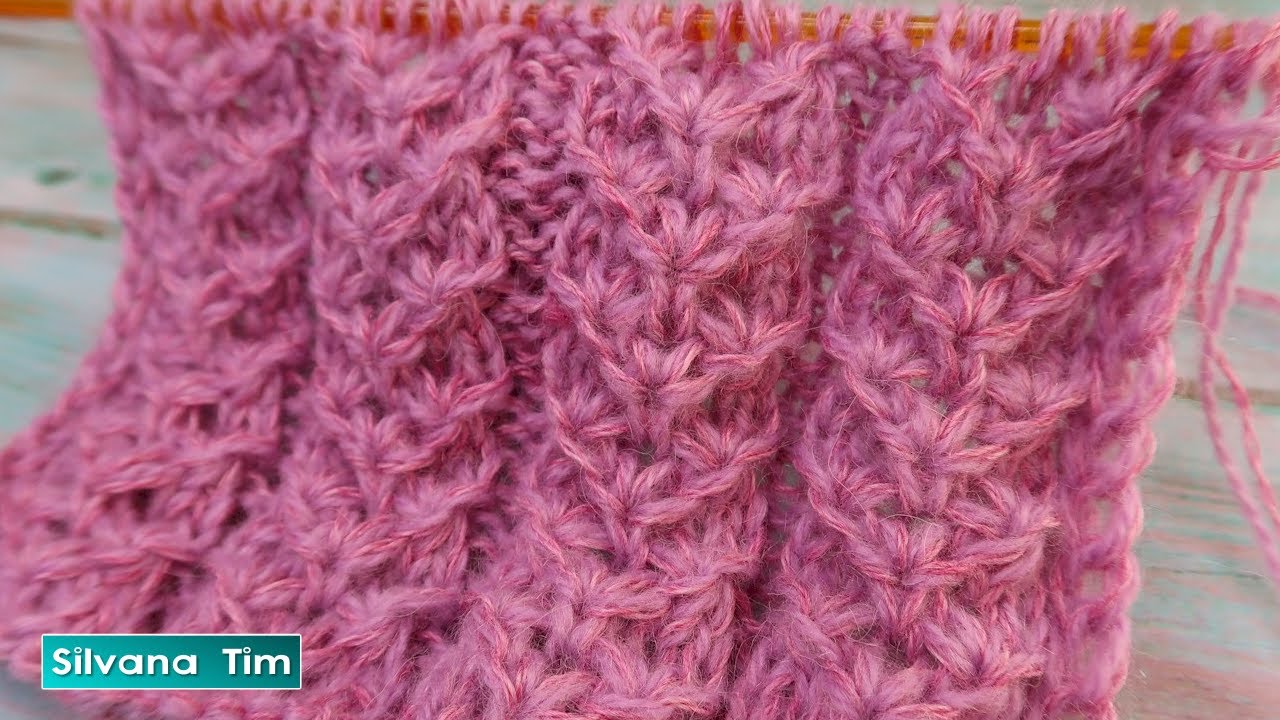 Como tejer Elegante Punto a Dos Agujas 