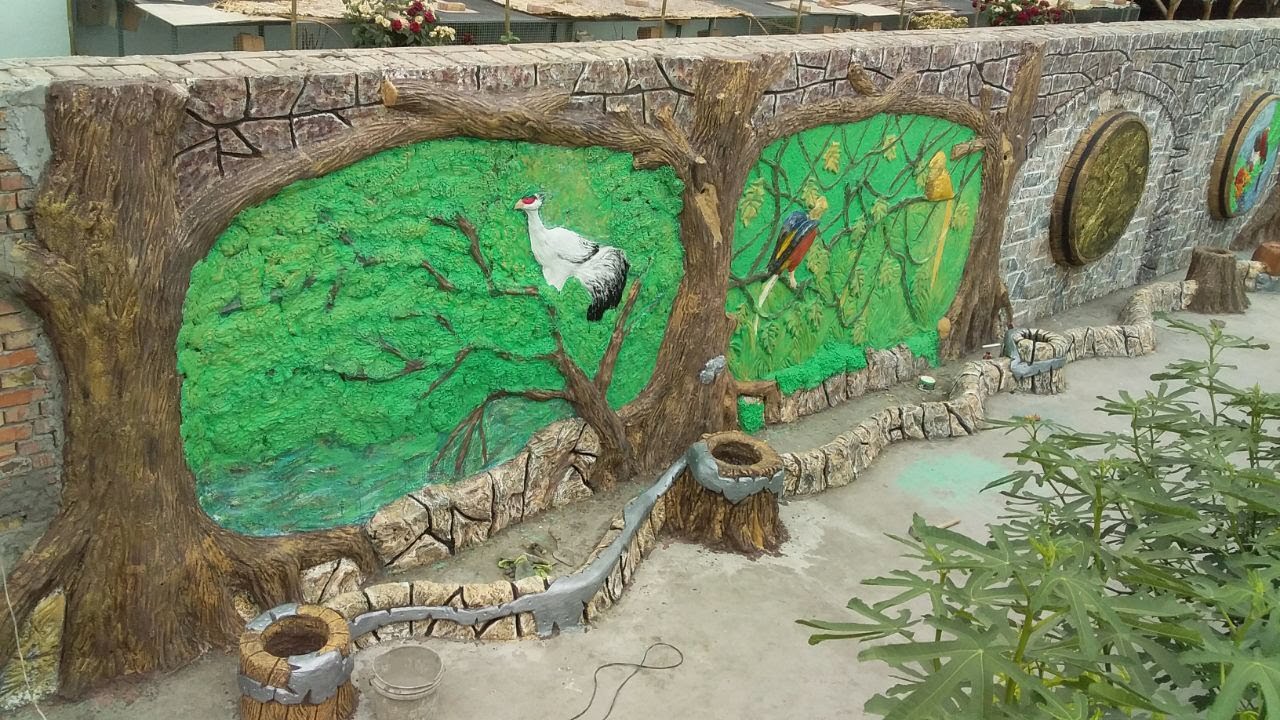 Забор декоративная штукатурка в виде барельефа мастер Наиль - YouTube