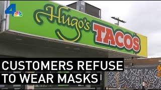 One customer threw a drink at workers after being told to wear mask,
the restaurant said. rick montanez reported on nbc4 news 5 p.m.
sunday, june 28,...