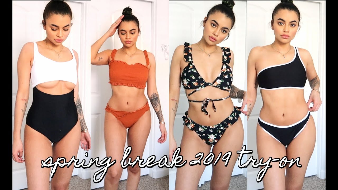 spring break bikini try-on haul ! (CUPSHESWIMWEAR) - YouTube