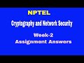 Week 2 Cryptography & Network Security Assignment Solutions | NPTEL 📚