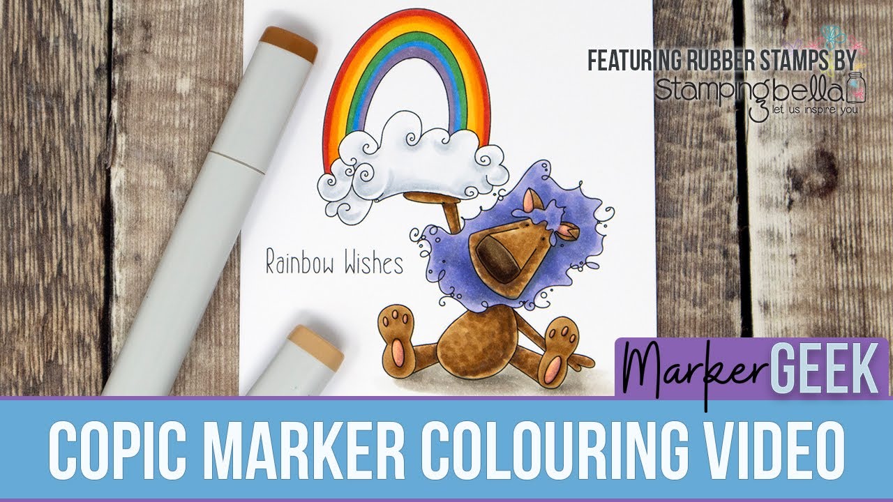 Copic Marker Colouring Rainbow Dandy Lion Stamping Bella Rubber Stamp ...