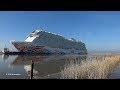 NORWEGIAN JOY | spectacular awesome river Ems conveyance at night and fog | 4K-Quality-Video