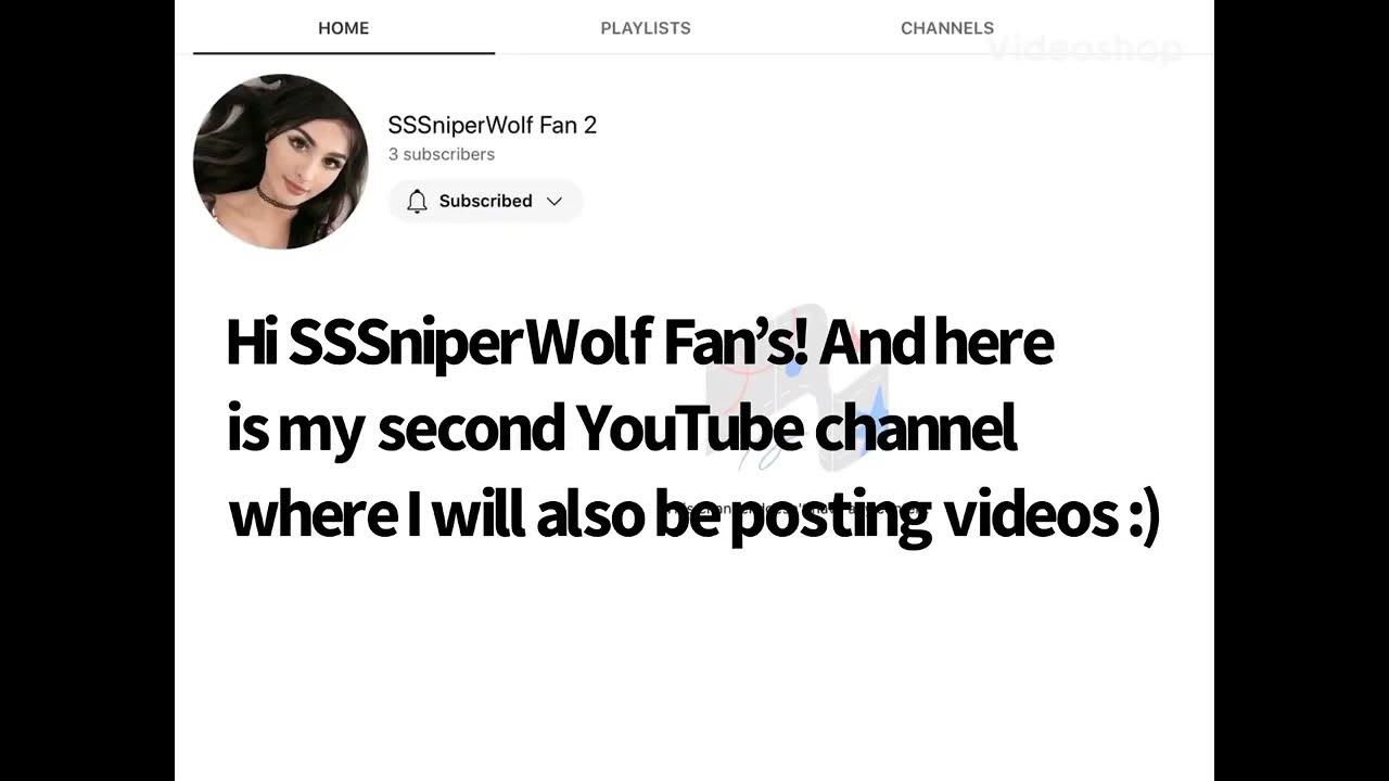Both my SSSniperWolf Fan YouTube channel! YouTube