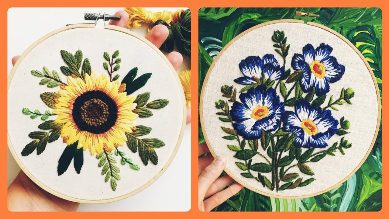 Modern Flower Hand Embroidery Patterns,Hand Embroidery,Easy Flower