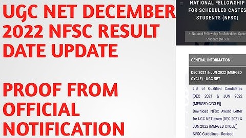 UGC NET DECEMBER 2022 NFSC RESULT DATE NOTIFICATION// NFSC RESULT 2023 NEW UPDATE