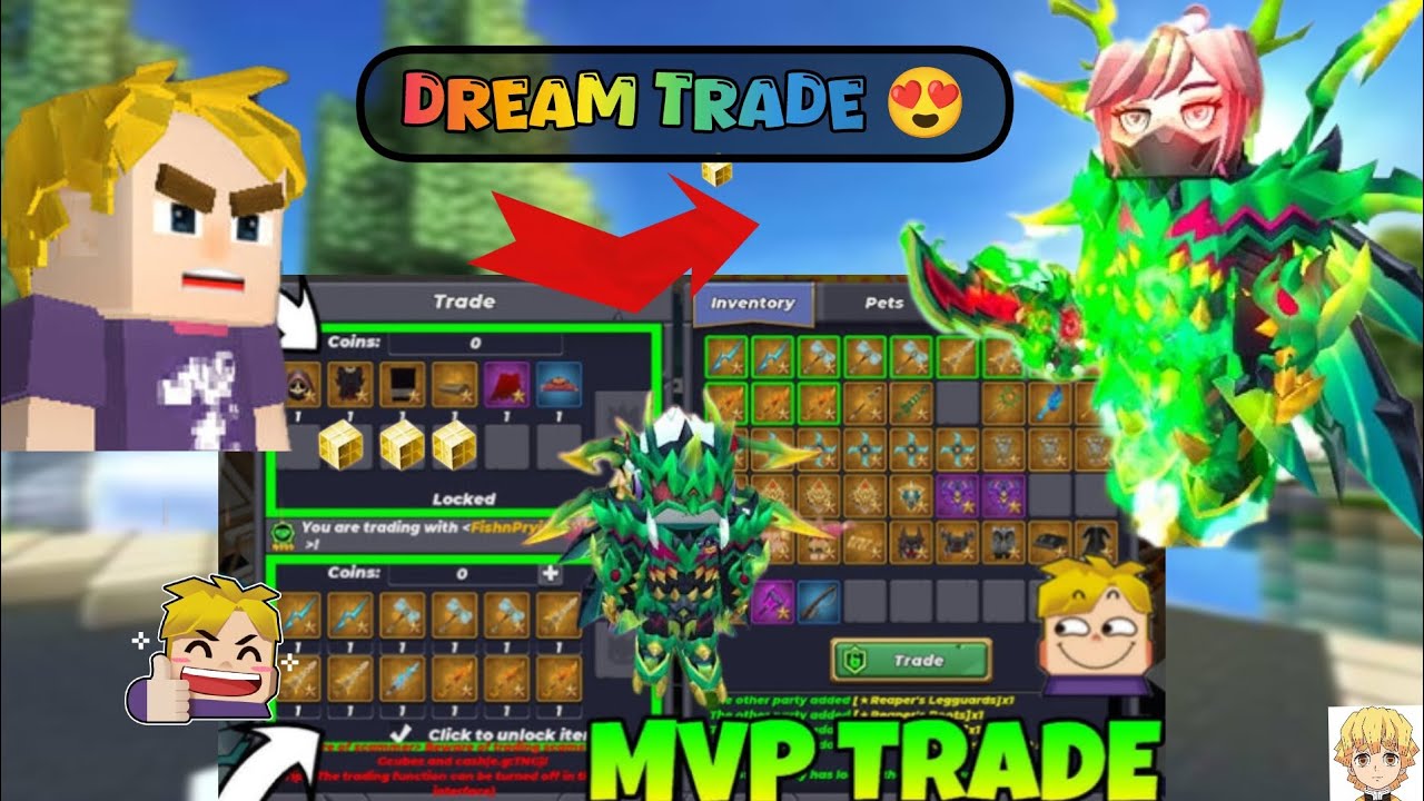 HOW TO GET RICH TRADES 🤑💵💲 IN BLOCKMANGO SKYBLOCK 🤗 #blockmango #skyblock 