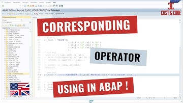 CORRESPONDING Operator Using in ABAP [7.40] [english]
