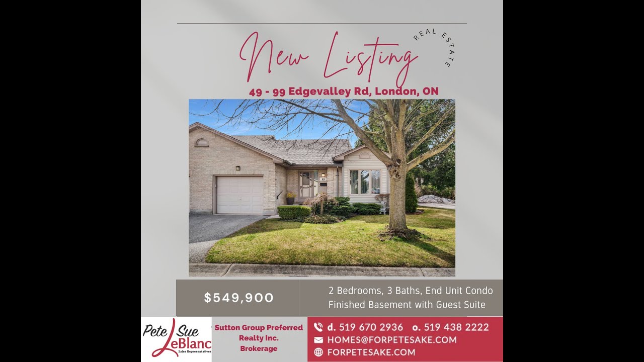 Condos for sale London Ontario 49 99 Edgevalley Rd Pete LeBlanc