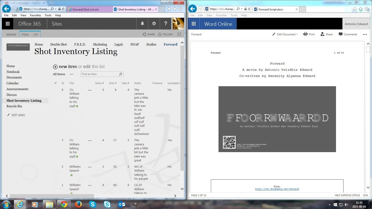Forward: Script Supervisor - maintaining shot list and inventory in ...
